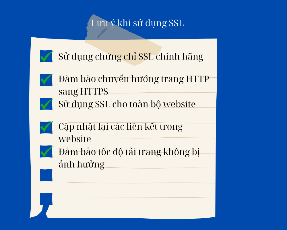 Các lưu ý khi sử dụng SSL trong SEO