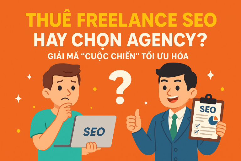 Minh họa so sánh Freelancer SEO và Agency theo scope, nguồn lực và cách phối hợp